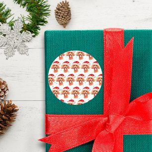 Poodle Dog Breed Christmas Stars Classic Round Sticker