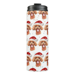 Poodle Dog Breed Christmas Stars Thermal Tumbler