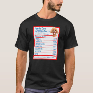 Poodle Dog Breed Owner Funny Nutrition Facts T-Shirt