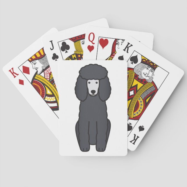 Poodle Dog Cartoon Playing Cards (Back)