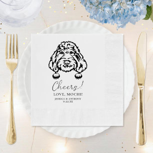 Poodle Dog Cheers Custom Dog Wedding Napkins