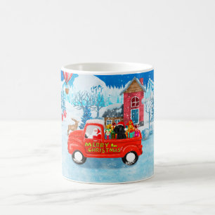 Poodle Dog Christmas Delivery Truck Snow  Coffee Mug