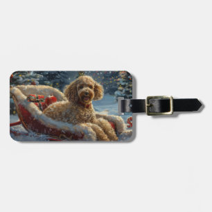 Poodle Dog Christmas Festive  Luggage Tag