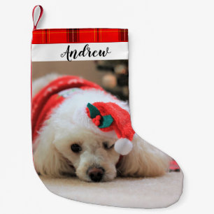 Poodle dog Christmas Holiday Stocking