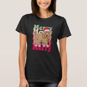 Poodle Dog Christmas Santa Hat Matching Family T-Shirt