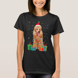 Poodle Dog Christmas Tree Lights Puppy T-Shirt