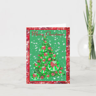 Poodle Dog Christmas Tree on Cute Holiday Card
