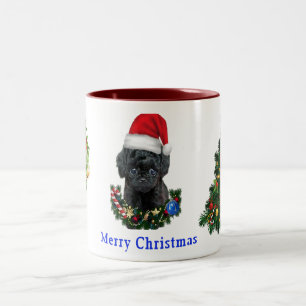 Poodle dog Christmas Two-Tone Coffee Mug