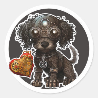 Poodle Dog Classic Round Sticker