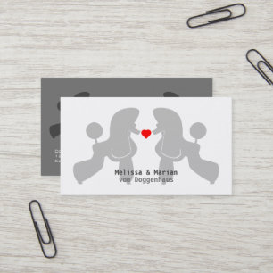 Poodle Dog Couple Business Card