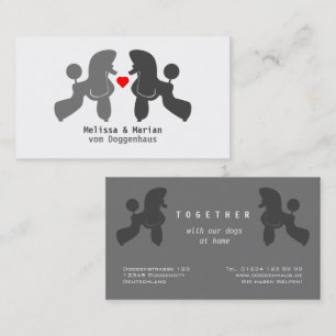 Poodle Dog Couple  Business Card