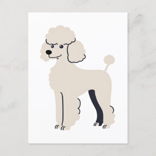 Poodle Dog Cute Painted Postcard