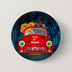 Poodle Dog Driving Car Scary  6 Cm Round Badge