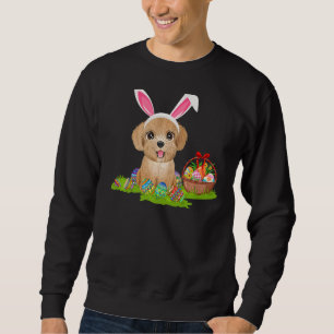 Poodle Dog Easter Egg Hunting Bunny Poodle Easter Sweatshirt