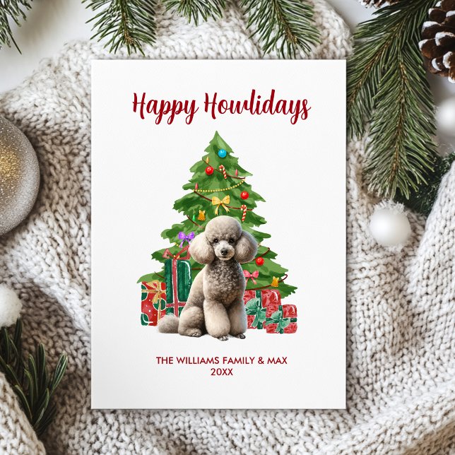 Poodle Dog Family Christmas Holiday Card (Creator Uploaded)