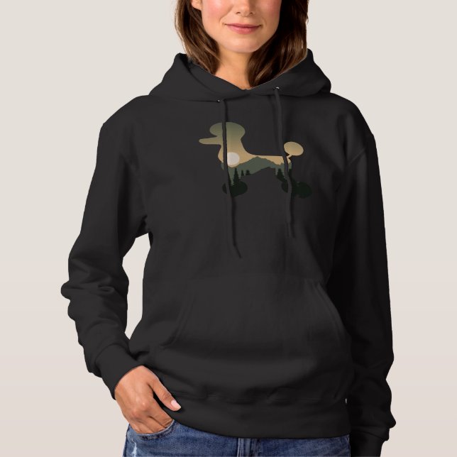 Poodle Dog Forest Mountain Sunset Hoodie (Front)