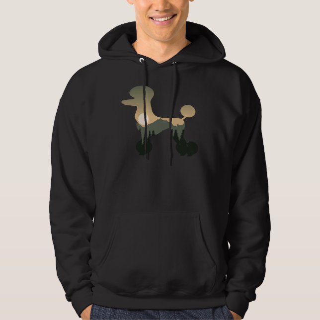 Poodle Dog Forest Mountain Sunset Hoodie (Front)