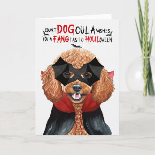 Poodle Dog Funny Count DOGcula Halloween Holiday Card