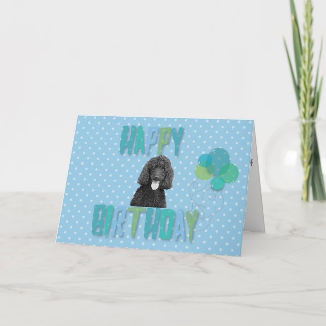 Poodle Dog Happy Birthday Greeting Card (Front)