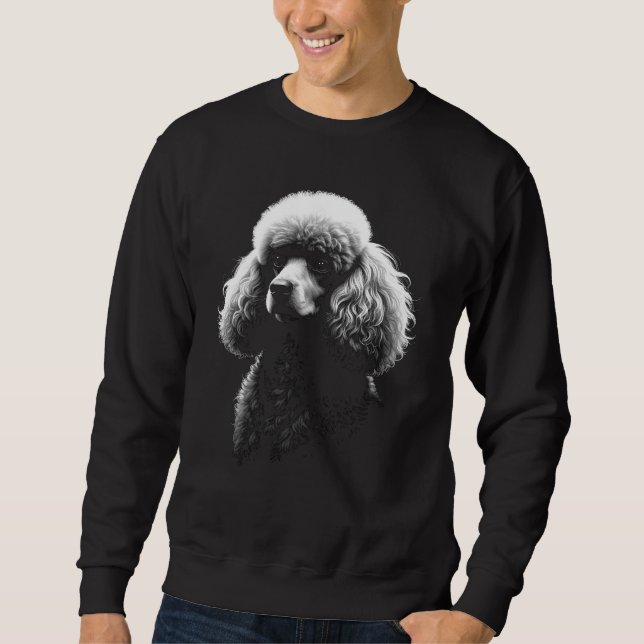 Poodle Dog Head Dark Art Black Sweatshirt (Front)