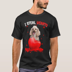 Poodle Dog I Steal Hearts Cute Valentine Day Women T-Shirt
