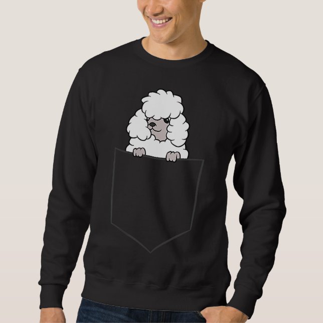 Poodle Dog In A Pocket Funny Pocket Poodle Sweatshirt (Front)