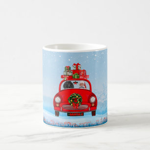 Poodle Dog In Car With Santa Claus  Coffee Mug