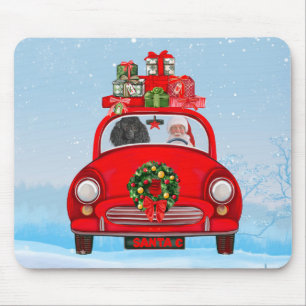 Poodle Dog In Car With Santa Claus Mouse Pad