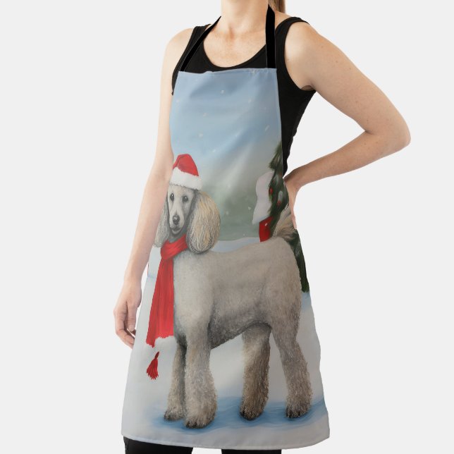 Poodle Dog in Snow Christmas Apron (Insitu)