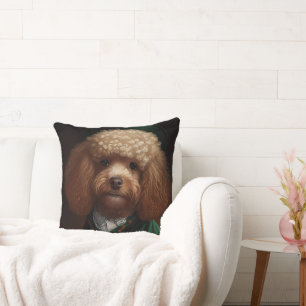 Poodle Dog in St. Patrick's Day Dress Cushion