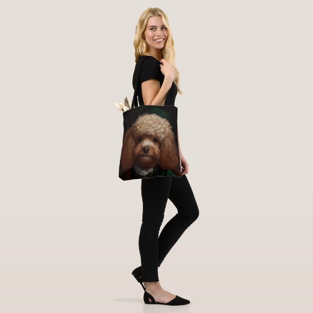 Poodle Dog in St. Patrick's Day Dress Tote Bag (On Model)
