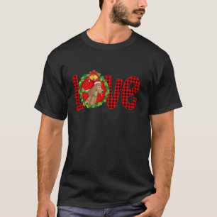 Poodle Dog Love Christmas Pyjamas Family Red Plaid T-Shirt