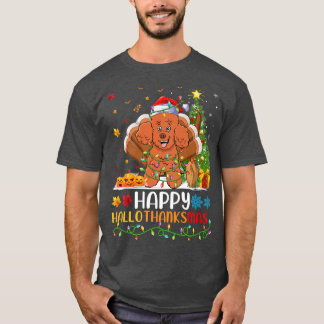 Poodle Dog Lover Funny Happy Poodle HelloThanksMas T-Shirt