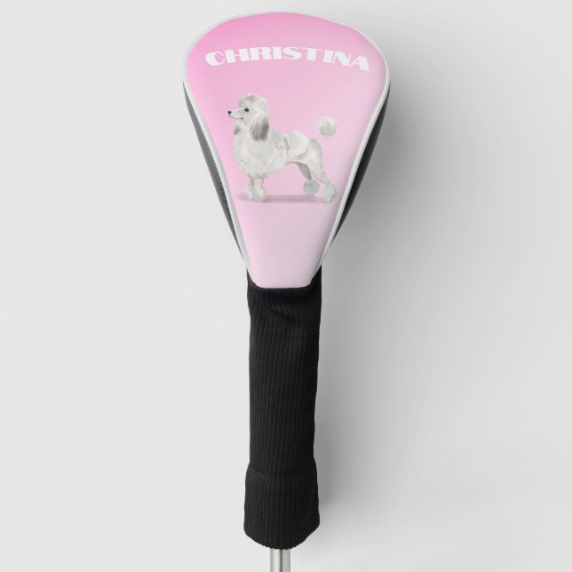 Poodle Dog Lover Pink Personal  Golf Head Cover (Front)