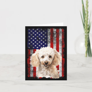 Poodle Dog Lover US Flag 4th of July Patriotic Card