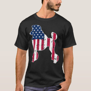Poodle Dog Lovers American Flag 4th Of July Gift T-Shirt
