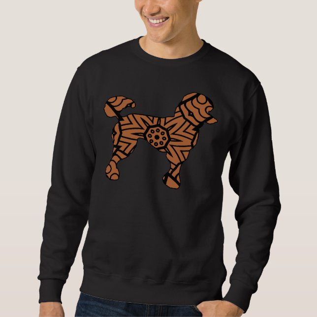 Poodle Dog Mandala Cute Brown Black Artistic Puppy Sweatshirt (Front)