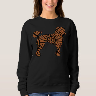 Poodle Dog Mandala Cute Brown Black Artistic Puppy Sweatshirt