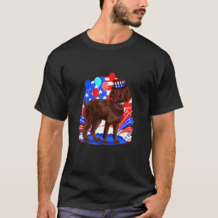 Poodle Dog Merica 4th Of July American Flag T-Shirt