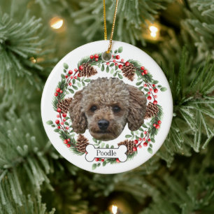 poodle dog Personalised Pet Ornament
