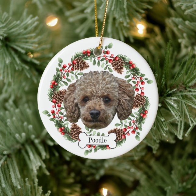 poodle dog Personalised Pet Ornament (Tree)