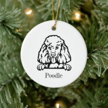 Poodle  dog Personalised Pet Ornament, Cu Ceram