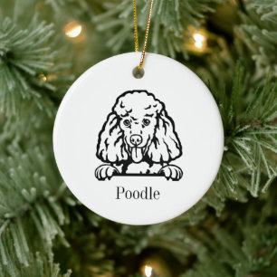 Poodle dog Personalised Pet Ornament, Cu Ceram Ceramic Ornament