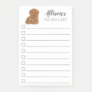 Poodle Dog Personalised To Do List Post-it Notes