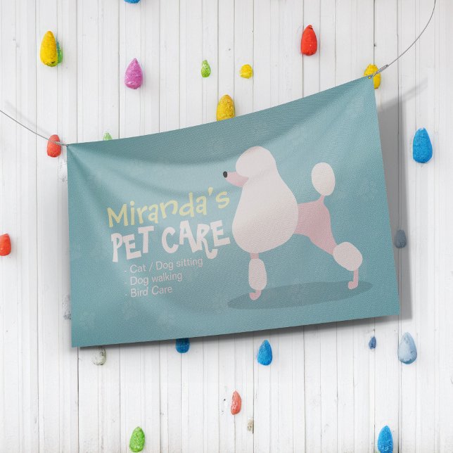 Poodle Dog Pet Care Sitting Bathing Grooming Salon Banner (Creator Uploaded)
