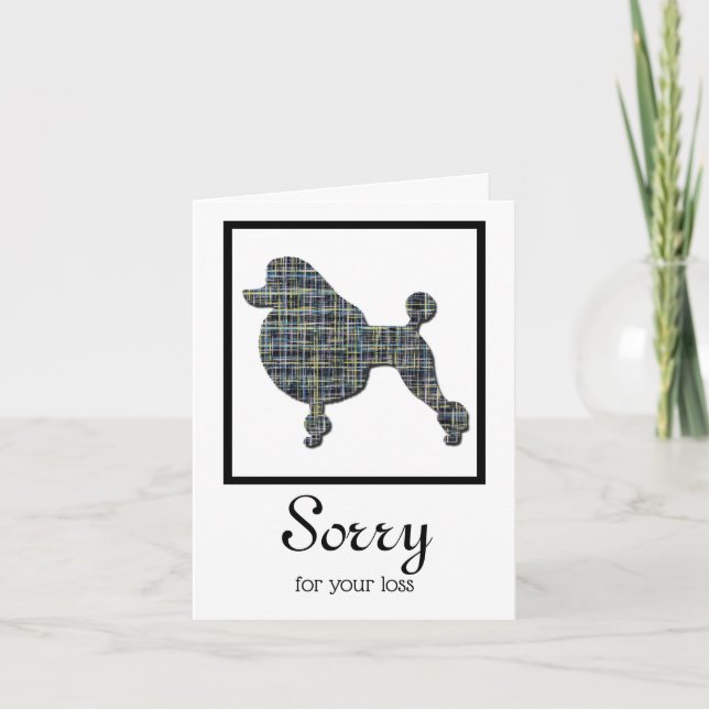 Poodle Dog Pet Sympathy Card (Front)