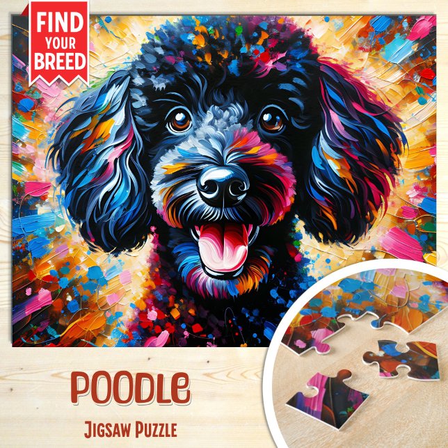 Poodle Dog Portrait Acrylic Art Print Dog Lover Jigsaw Puzzle (Creator Uploaded)