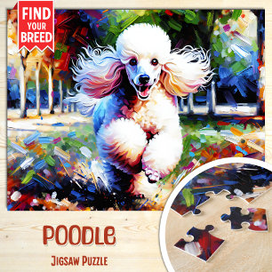 Poodle Dog Portrait Acrylic Art Print Dog Lover Jigsaw Puzzle