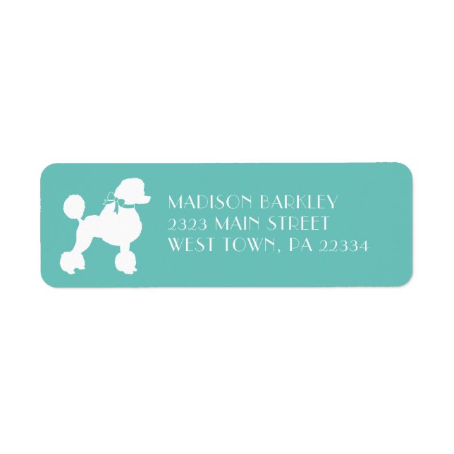 Poodle Dog Puppy French Return Address Label (Front)