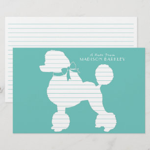Poodle Dog Puppy French Silhouette Stationery